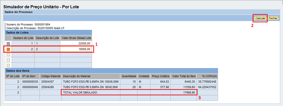 3.1 Registrar Propostas/Lances LP 3.1.3 Processar Cotação 3.1.3.3 Digitar