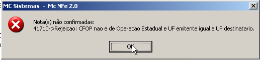 4 Observação: O CFOP utilizado nesse exemplo foi o 501 e o correto a ser digitado é 5.102, primeiro é um número após ponto final (.) ou um traço (-) e depois sequencia de 3 números (nº. nºnºnº).