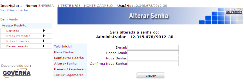 ACESSANDO O SISTEMA DE NFS-e PELA PRIMEIRA VEZ De posse da sua senha eletrônica, será possível acessar o sistema da NFS-e pela primeira vez. Para tanto, entre no site da prefeitura(www.araxa.mg.gov.