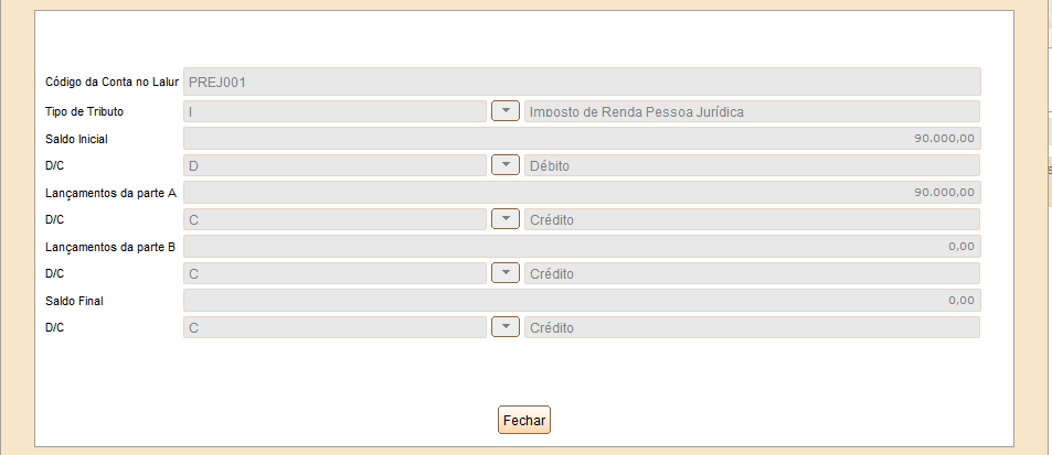 Registro M500 Controle de