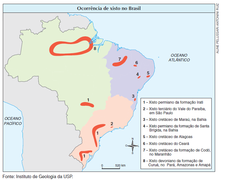 3. Xisto betuminoso É uma rocha impregnada de material oleoso (5% a 10%) semelhante ao petróleo.