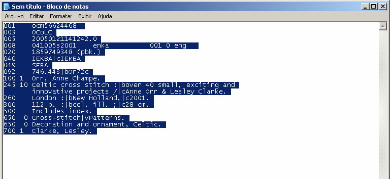 Manual PER-MAN-004 Importação Abrir o bloco de notas; Selecionar a tecla Ctrl + V para colar no bloco de notas; Selecionar o Texto: Selecionar a tecla Ctrl + C