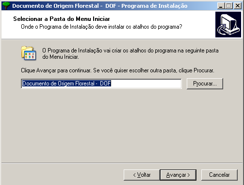 TELA DO AVISO DE SEGURANÇA DO WINDOWS Pressione no botão EXECUTAR, para iniciar a instalação. TELA INICIAL DE INSTALAÇÃO DO MÓDULO DOF Pressione o botão AVANÇAR.