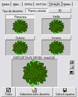 104 Floração: nesta opção são definidos os desenhos que serão utilizados para representar a planta em cada estação do ano.