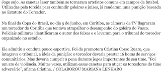 CIRCULAR 12 / 2013 2013- Data : 26 de janeiro de Assunto : Caneta LASER, Face ao comentário de desagrado do SCP e relativo ao jogo entre o SC Braga vs SCP, tendo como crítica a um adepto / atleta que