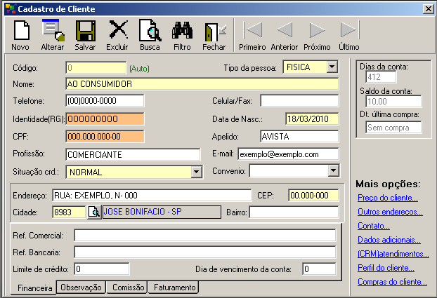 O CÓDIGO E AUTOMÁTICO COMEÇA DO TIPO DE PESSOA.