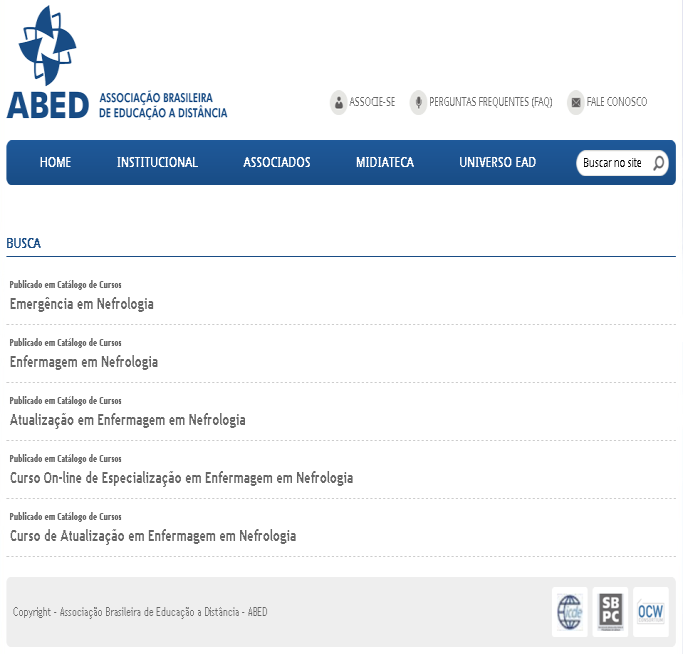 A seguir os resultados conclusivos foram descritos conforme ocorrência nos sites.