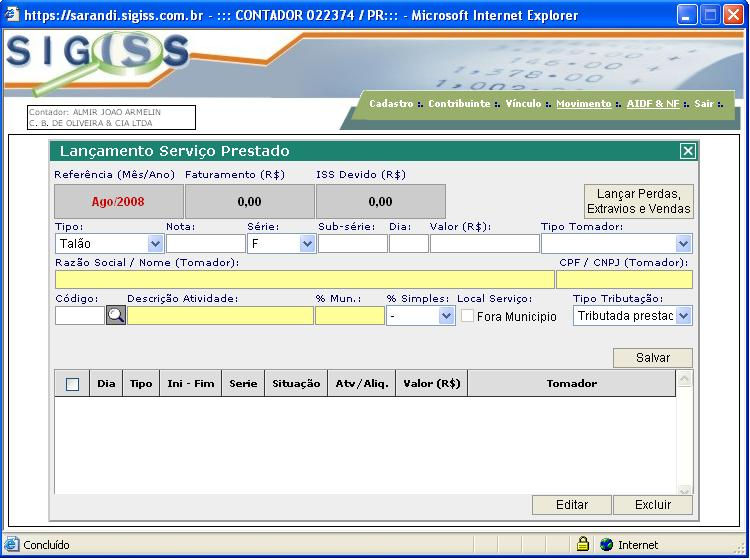 Vale lembrar temos a disposição o layout de importação que pode ser adaptado a qualquer sistema de contabilidade existente, pois é feito de maneira simples.