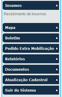 8 Insumos Objetivo: Registrar o recebimento de insumos.