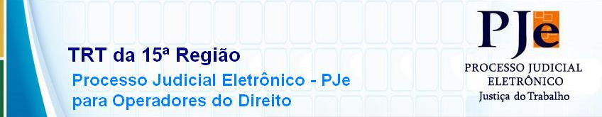 Fundamentos básicos do PJe Operadores do Direito