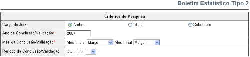 Manual do Servidor 90 Indique o ano, mês (inicial e final) e dia (inicial e final, quando necessário) da distribuição e clique em "Visualizar Estatística"; 3.