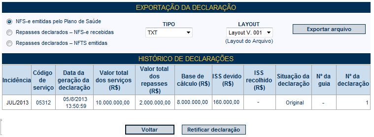 Declaração do Plano de Saúde - DPS Versão do Manual: 1.2 pág. 27 Caso exista alteração nas informações que compõem a DPS, a prévia da DPS será então apresentada.