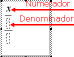 d) Clique no espaço do numerador. e) Selecione novamente o botão e em seguida.