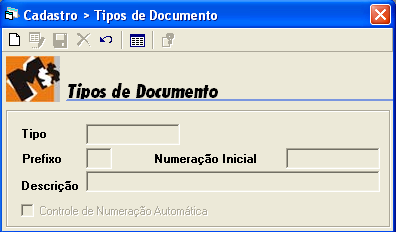 Ao clicar em 'Tipos de Documentos', aparecerá a seguinte tela: Como Fazer? Para cadastrar um novo tipo de documento deve-se clicar no botão Novo.