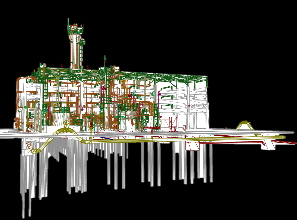 Autodesk AutoCAD Plant 3D + Autodesk Navisworks AutoCAD Plant 3D Tubulações baseadas em specs Navisworks Plataforma de coordenação de Projetos Estruturas metálicas com exportação em format SDNF Mais