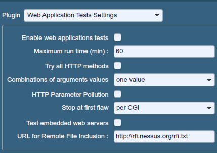 um arquivo seguro hospedado no servidor da Web da Tenable para os testes de RFI.