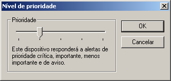 Configurando destinatários e métodos Definindo o nível de prioridade do alerta para os destinatários Você pode especificar um nível de prioridade para cada destinatário que adicionar a sua