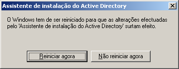 Por fim deverá reiniciar o Computador para que as alterações efectuadas