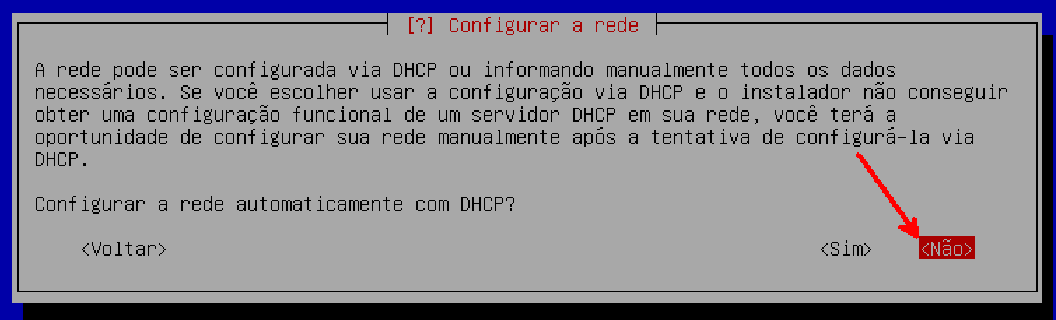 Configurar Rede Conforme indicado no e-mail de especificação de servidor, mesmo deve ter IP público e fixo, no