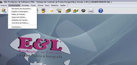 9 Submenus do menu Movimentações: Neste menu são efetuados os cadastros de atividades do veículo como agendamento, geração e