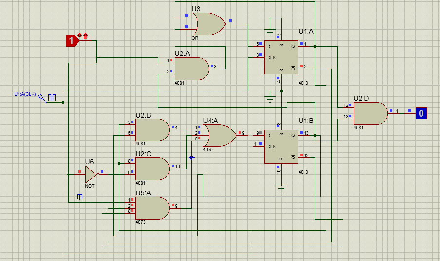 Figura 76 - Esquemático do Projeto Acho que dava pra fazer um exemplo com Máquina de Mealy e usando Flip-FlopJK, pra poder saber quando usar um e quando usar outro.