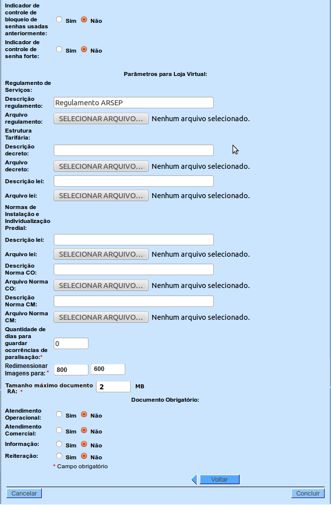 Layout de Tela(s) /