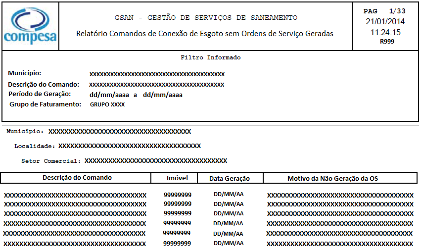 Relatório 02 Comandos de Conexão de Esgoto sem