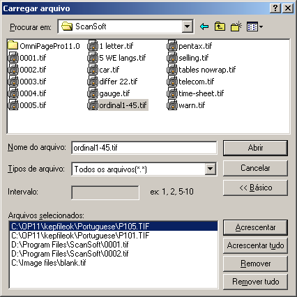 Esta é a pasta atal. Use Shift+ cliqes o Ctrl+cliqes para colocar mais de m arqivo na caixa de texto do Nome de arqivo. Especifiqe os tipos de arqivo qe você deseja listados.