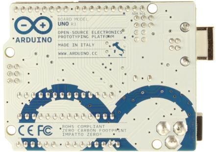 Vista da placa do Arduino UNO Rev 3 (frente