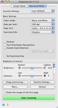 Definir o controlador do digitalizador (Mac OS X) Quando digitaliza um documento numa aplicação compatível TWAIN (CaptureOnTouch, etc.