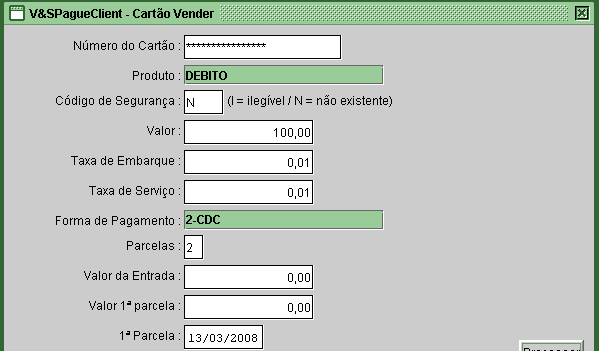 Digite o valor da 1ª parcela e pressione ENTER.