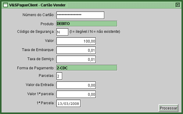 Pressione ENTER em Processar para concluir a