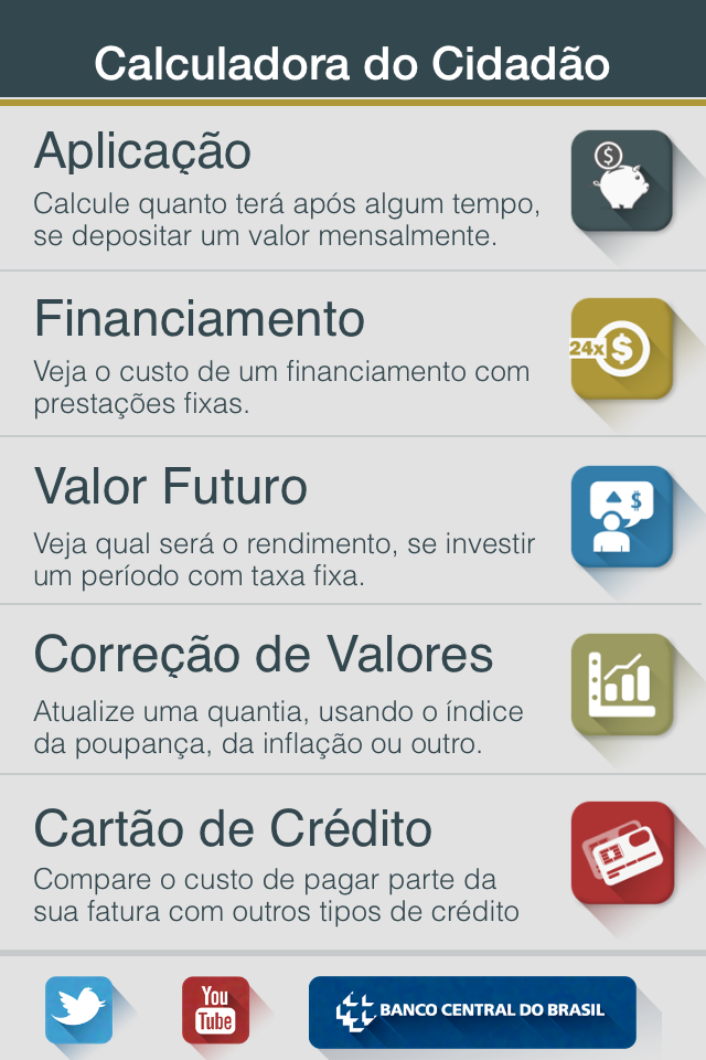 Nova Calculadora do Cidadão Mais informações, Mais fácil de usar simular situações do cotidiano financeiro cálculos a partir de dados fornecidos pelo