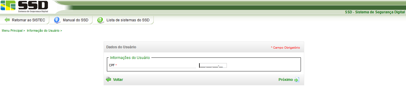 CADASTRAR SENHA Primeiro Passo: Acesse o endereço http://sistec.mec.gov.br e clique na opção Solicitar Acesso.