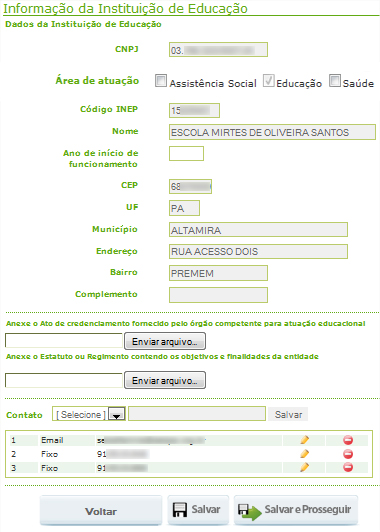 8. Cadastramento - Defina o tipo de contato; - Coloque o contato; - Clique em Salvar ; - Clique em