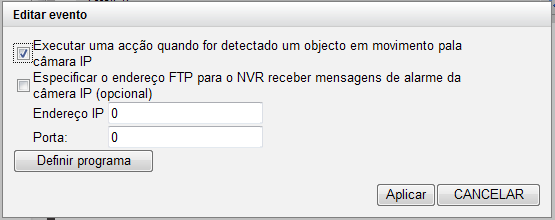 Nota: Certifique-se de que activou a acção nas definições do