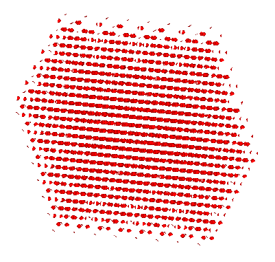 Figura 23 Resultado da aplicação do algoritmo sem o tratamento prévio dos dados Para evitar esse problema, aumentamos o raio dos átomos.