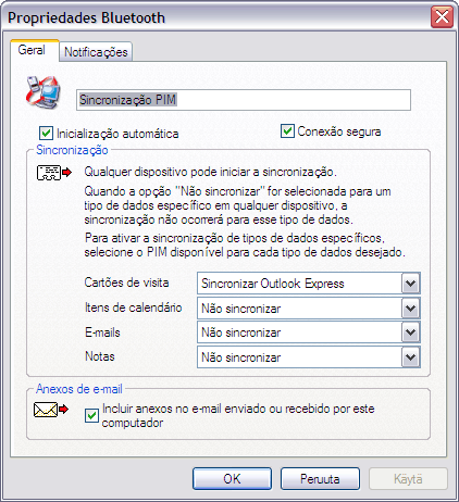 6. Para incluir anexos no e-mail, em Anexos a e-mails, marque a caixa de seleção Incluir anexos a emails enviados ou recebidos neste computador.