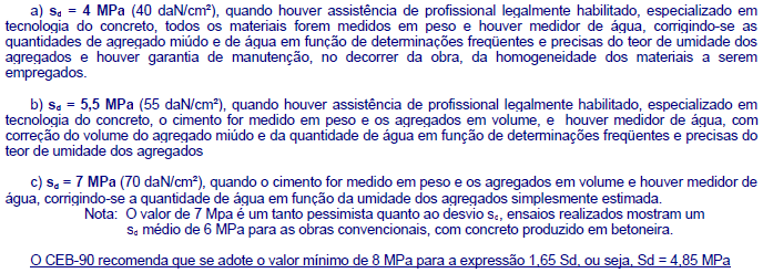 DOSAGEM DO CONCRETO EXERCICIO PAG. 54 Um reservatório elevado de água potável foi calculado em concreto, sem revestimento, com resistência característica a compressão de 35 MPa.