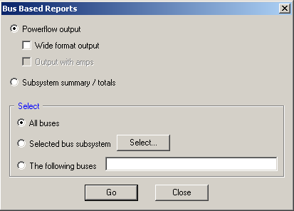 Figura 18 Caixa de diálogo Bus Based Reports Deixam-se inalteradas as opções por defeito