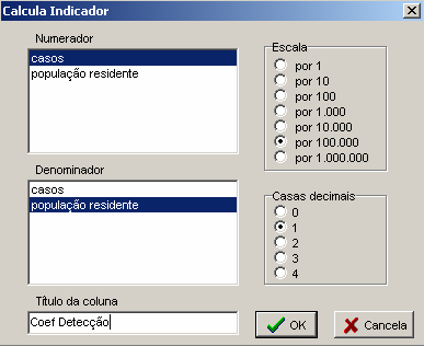 69 LINHAS Mun Resid UF (Selecionar UF determinada) Não assinalar suprimir linhas zeradas COLUNAS Não Ativa INCREMENTO Freqüência ARQUIVO C:\SINANNET\BASEDBF\LTANET.