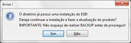 Seleção de idioma da atualização Executando o arquivo.exe de instalação/atualização. Esta tela oferece a opção de escolher um idioma para o guia de instalação.