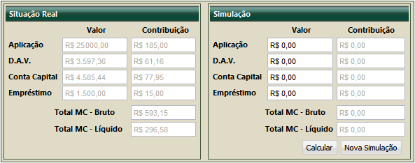 Serão exibidos os dados do associado como nome, renda, profissão, posto, tipo de pessoa, situação e nome do gerente da conta.