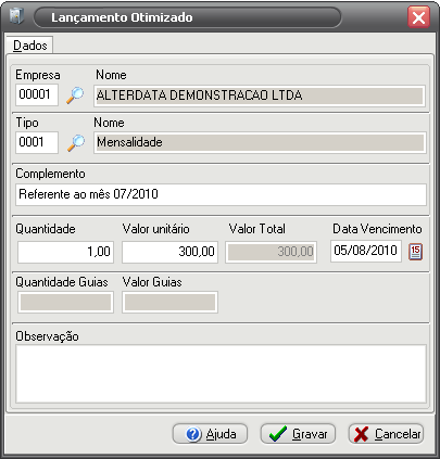 MOVIMENTO LANÇAMENTO OTIMIZADO No lançamento Otimizado será possível efetuar lançamentos de maneira mais rápida e prática para empresas diferentes ao mesmo tempo.