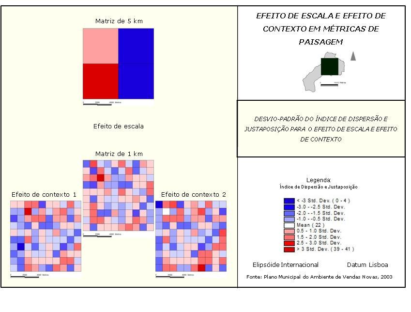 Resultados obtidos do desvio-padrão do índice de dispersão e de justaposição para cada ID e para todas as grelhas de análise 3.2.