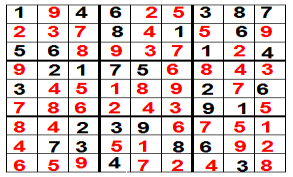 Sudoku: 1º Sudoku feito em aula /Sudoku de tema O 1º Sudoku foi difícil de fazer, e demorado, por ter que tentar vários números levando em conta uma seqüência a ser seguida, numa grade de 9x9 com 9
