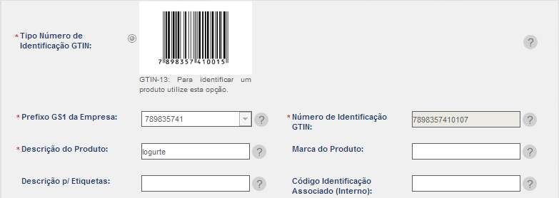 Alterar Dados dos Produtos Utilização Chaves GTIN e GLN A aplicação também permite a alteração dos