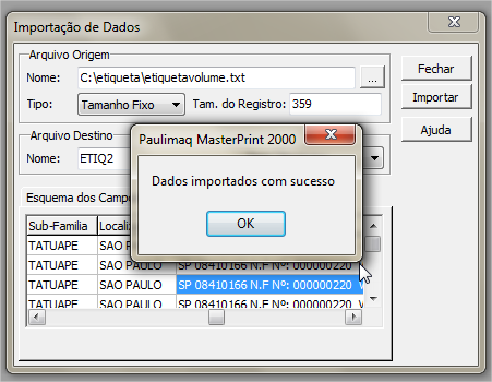 11 - Clique em Importar 12 - Clique em Ok: 13 - Clique em Fechar.