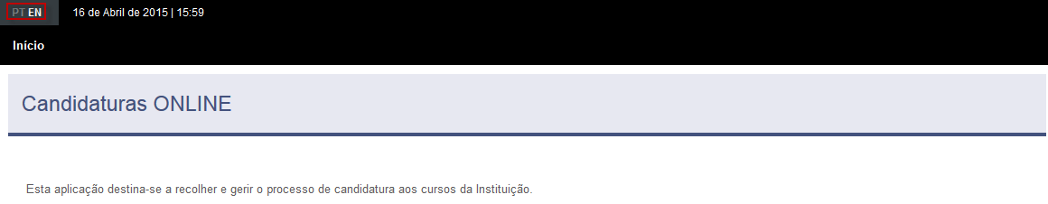 1.1 Candidaturas on-line Para efectuar o processo de candidatura o candidato deverá aceder ao portal do ICS <adicionar URL para página de acesso ao cssnet na página do ICS> e clicar na informação com