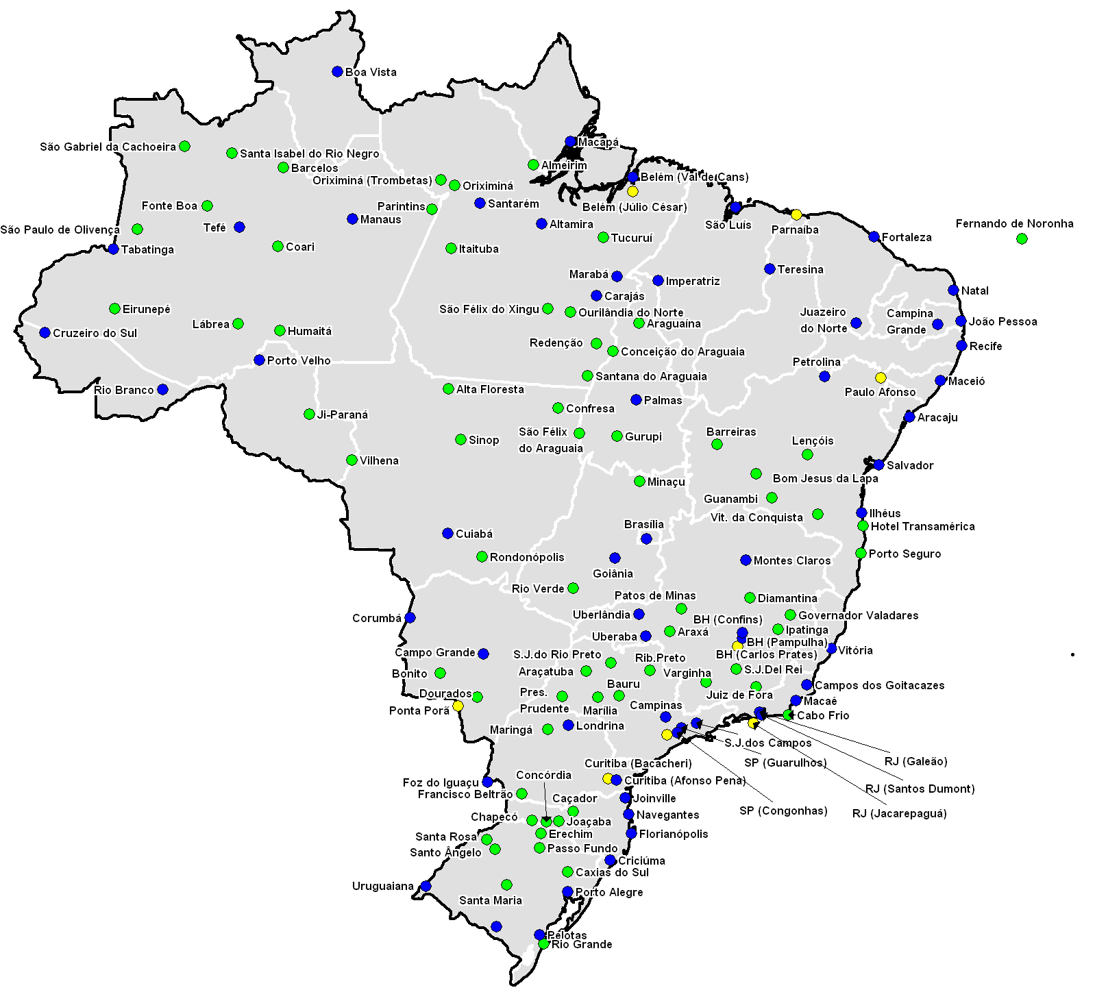 12 Panorama do Setor Aéreo LEGENDA: Aeroportos INFRAERO/concedidos com voos regulares (58) Aeroportos INFRAERO sem voos regulares (8) Outros